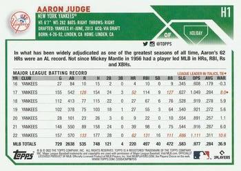 2023 Topps Holiday #H1 Aaron Judge Back