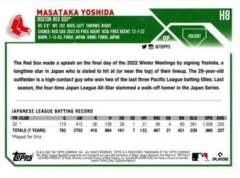 2023 Topps Holiday #H8 Masataka Yoshida Back