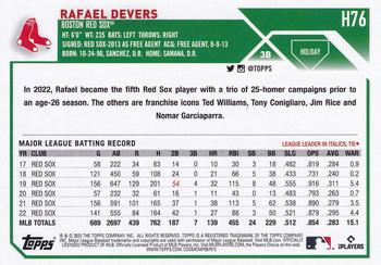 2023 Topps Holiday #H76 Rafael Devers Back
