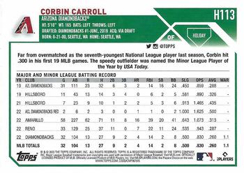 2023 Topps Holiday #H113 Corbin Carroll Back