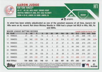 2023 Topps Holiday #H1 Aaron Judge Back