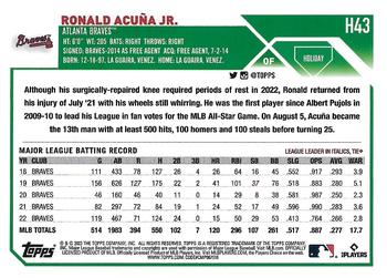 2023 Topps Holiday #H43 Ronald Acuña Jr. Back