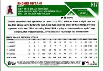 2023 Topps Holiday - Metallic #H17 Shohei Ohtani Back