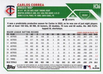 2023 Topps Holiday - Metallic #H36 Carlos Correa Back