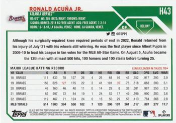 2023 Topps Holiday - Metallic #H43 Ronald Acuña Jr. Back