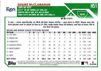 2023 Topps Holiday - Metallic #H51 Shane McClanahan Back
