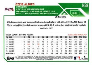 2023 Topps Holiday - Metallic #H58 Ozzie Albies Back