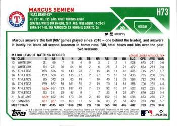2023 Topps Holiday - Metallic #H73 Marcus Semien Back