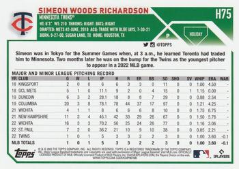 2023 Topps Holiday - Metallic #H75 Simeon Woods Richardson Back