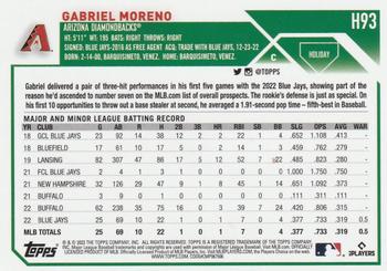 2023 Topps Holiday - Metallic #H93 Gabriel Moreno Back