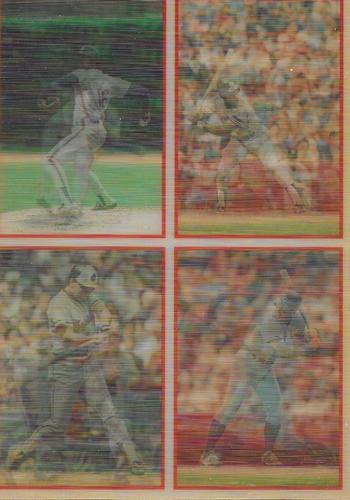 1987 Sportflics - Dealer Panels 5x7 #4 / 5 / 9 / 100 Dwight Gooden / Rickey Henderson / Cal Ripken, Jr. / George Brett Front