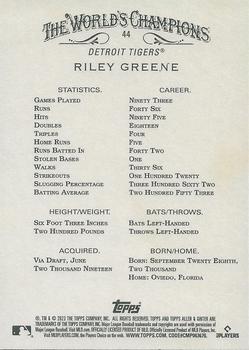2023 Topps Allen & Ginter X #44 Riley Greene Back