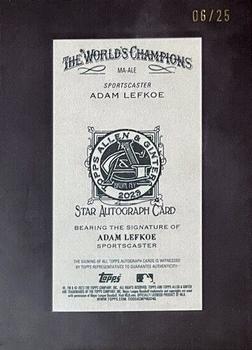 2023 Topps Allen & Ginter X - Framed Mini Autographs Non-Baseball Black Frame #MA-ALE Adam Lefkoe Back