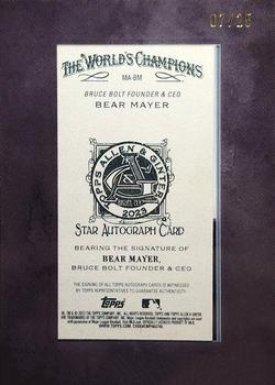 2023 Topps Allen & Ginter X - Framed Mini Autographs Non-Baseball Black Frame #MA-BM Bear Mayer Back