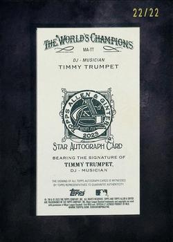 2023 Topps Allen & Ginter X - Framed Mini Autographs Non-Baseball Black Frame #MA-TT Timmy Trumpet Back
