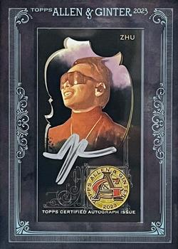 2023 Topps Allen & Ginter X - Framed Mini Autographs Non-Baseball Black Frame #MA-Z ZHU Front