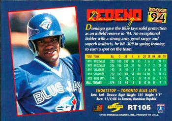 1994 Score Rookie & Traded #RT105 Domingo Cedeno Back