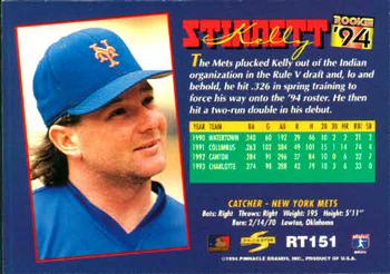 1994 Score Rookie & Traded #RT151 Kelly Stinnett Back