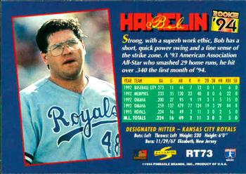 1994 Score Rookie & Traded #RT73 Bob Hamelin Back