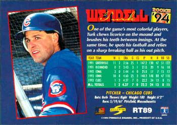 1994 Score Rookie & Traded #RT89 Turk Wendell Back