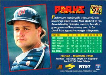 1994 Score Rookie & Traded #RT97 Derek Parks Back