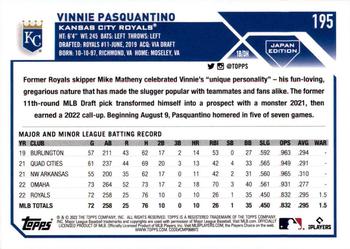 2023 Topps Japan Edition #195 Vinnie Pasquantino Back
