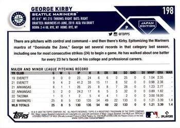 2023 Topps Japan Edition #198 George Kirby Back