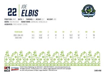 2023 Choice Hillsboro Hops #08 Joe Elbis Back
