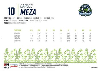 2023 Choice Hillsboro Hops #19 Carlos Meza Back