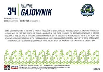 2023 Choice Hillsboro Hops #32 Ronnie Gajownik Back