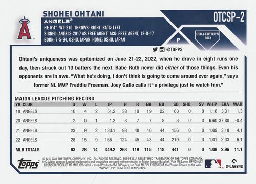 2023 Topps - Oversize Cards Flagship Collection #OTCSP-2 Shohei Ohtani Back