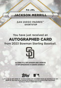 2023 Bowman Sterling - Prospect Autographs #PA-JML Jackson Merrill Back