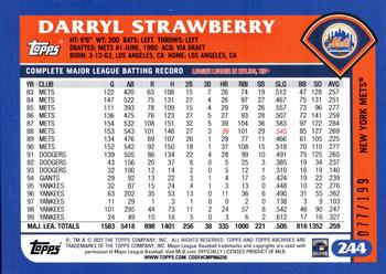 2023 Topps Archives - Rainbow Foil #244 Darryl Strawberry Back