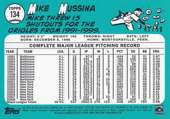 2023 Topps Archives - Red Hot Foil #134 Mike Mussina Back
