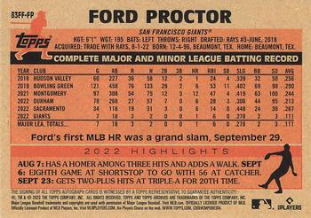 2023 Topps Archives - Fan Favorites Autographs #83FF-FP Ford Proctor Back
