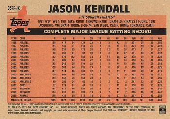2023 Topps Archives - Fan Favorites Autographs #83FF-JK Jason Kendall Back