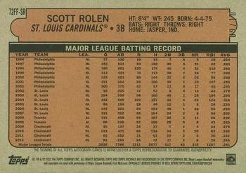 2023 Topps Archives - Fan Favorites Autographs Red Foil #72FF-SR Scott Rolen Back