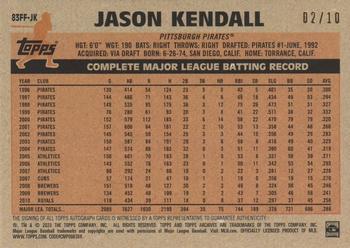 2023 Topps Archives - Fan Favorites Autographs Red Foil #83FF-JK Jason Kendall Back