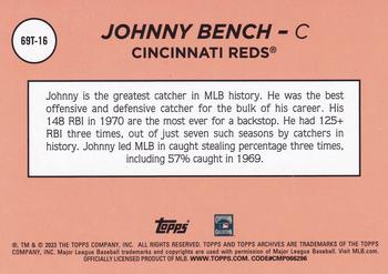 2023 Topps Archives - 1969 Topps Single Player Foil #69T-16 Johnny Bench Back