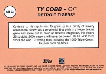 2023 Topps Archives - 1969 Topps Single Player Foil #69T-23 Ty Cobb Back