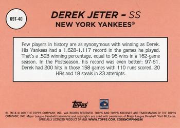 2023 Topps Archives - 1969 Topps Single Player Foil #69T-40 Derek Jeter Back