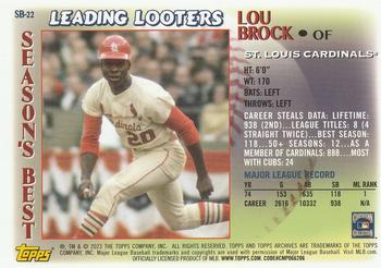 2023 Topps Archives - 1997 Topps Season's Best #SB-22 Lou Brock Back