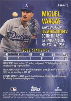 2023 Topps Archives - 1998 Topps Baby Boomers #98BB-15 Miguel Vargas Back