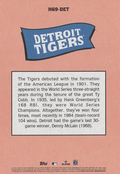 2023 Topps Archives - 1969 Topps Team History Baseball Post Card Box Topper #H69-DET Detroit Tigers Back