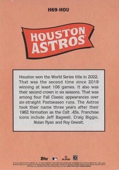 2023 Topps Archives - 1969 Topps Team History Baseball Post Card Box Topper #H69-HOU Houston Astros Back