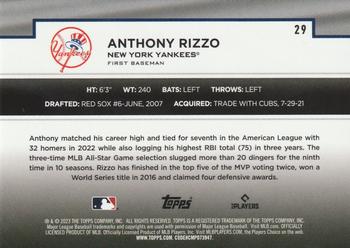 2023 Topps - Flagship Collection #29 Anthony Rizzo Back