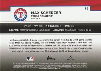 2023 Topps - Flagship Collection #60 Max Scherzer Back