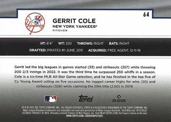 2023 Topps - Flagship Collection #64 Gerrit Cole Back