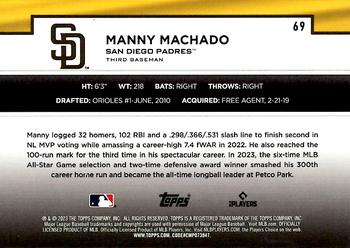2023 Topps - Flagship Collection #69 Manny Machado Back