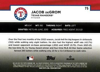 2023 Topps - Flagship Collection #75 Jacob deGrom Back